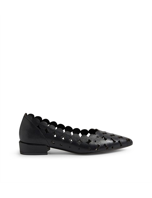 Elanna Black Leather Loafers