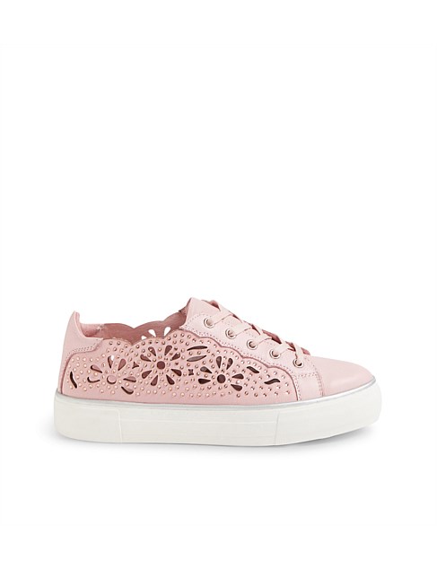 Fasse New Pink Leather Jewels Sneakers