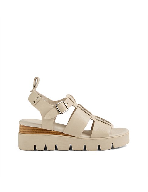 Reela Almond Leather Sandals