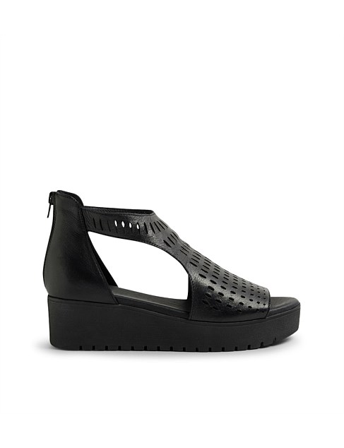 Oxall Black Leather Sandals