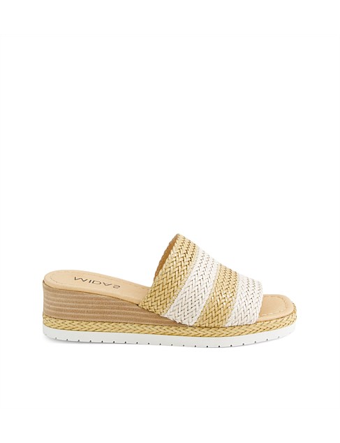 Itale Ivory Biscuit Weave Slides