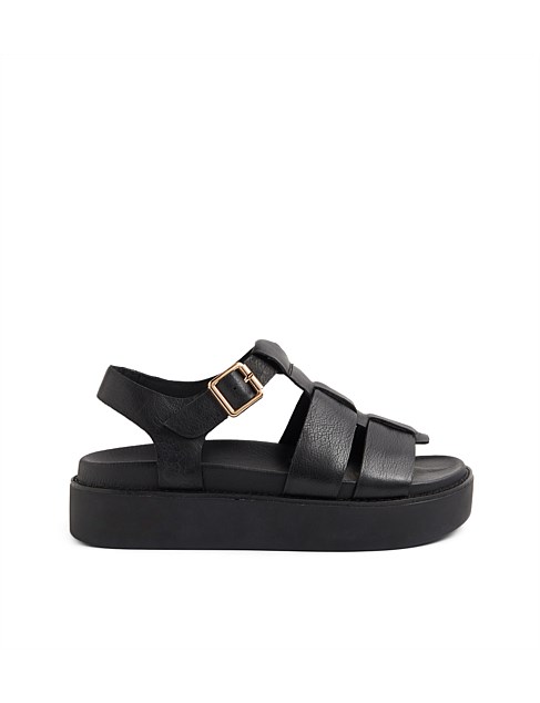 Golla Black Leather Sandals