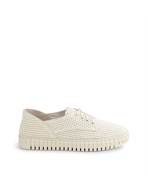 Hamner Nougat Synthetic Raffia Sneakers