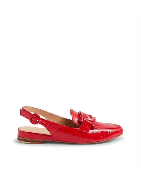 Favil New Red Patent Leather Flat Shoes