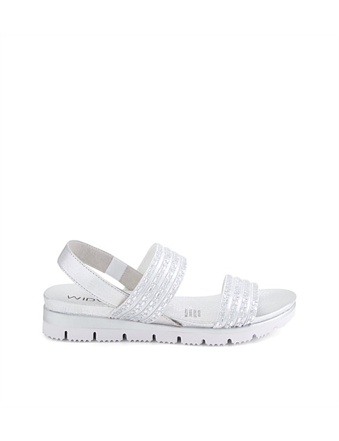 Leyla Silver Jewels Sling Back Sandals