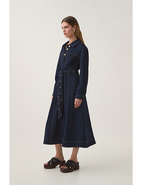 Resonance Denim Midi Dress