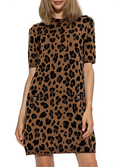 LEOPARD JACQUARD KNIT DRESS