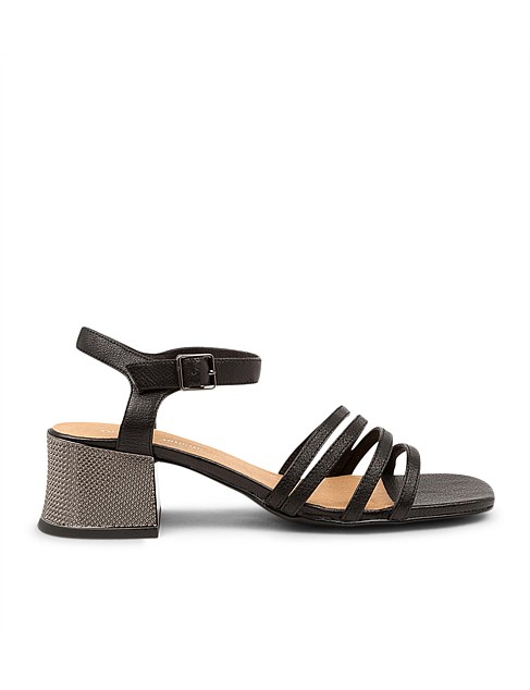 Norma Black Pewter Leather Sandals