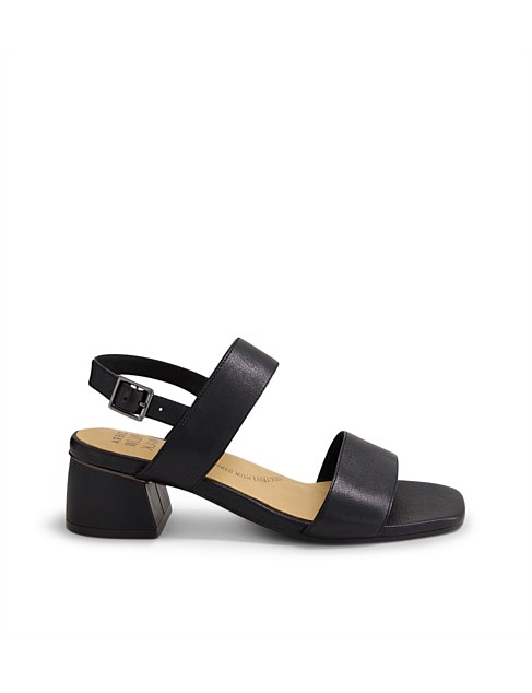 Caitlan W Black Leather Sandals