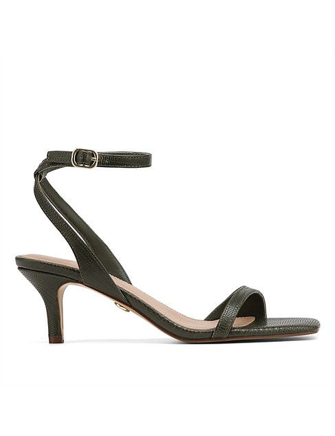 Keenan Embossed Leather Strappy Heels