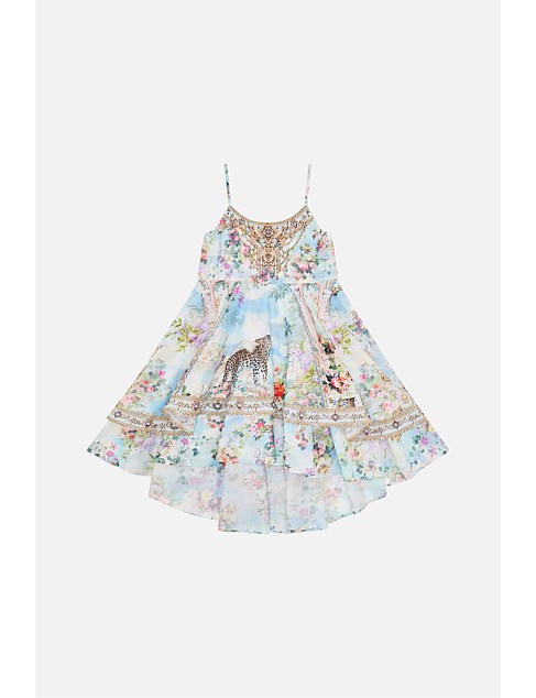 KIDS' ROUND NECK TIERED DRESS 4-10