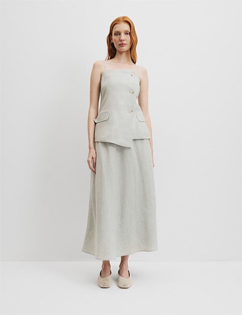 Organically Grown Linen Pull-On Skirt