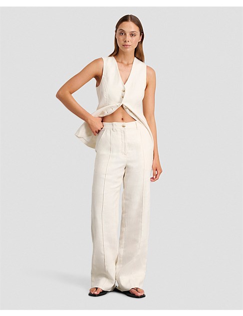 KAYLA LINEN PINTUCK PANT