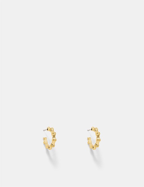 Retro Revival Small Bamboo Hoop Earrings