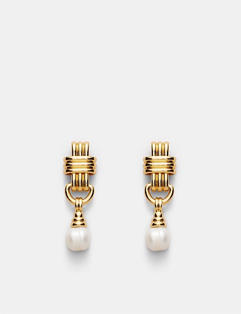 Ice & A Slice Pearl Drop Earrings