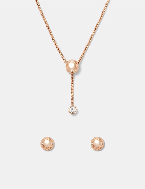 Endlessly Stud Earring And Necklace Set