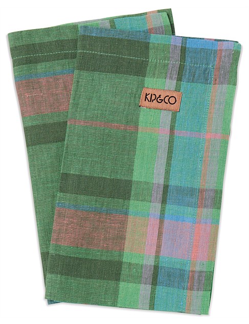 Jewel Of The Nile Tartan Linen 4 Pieces Napkin Set