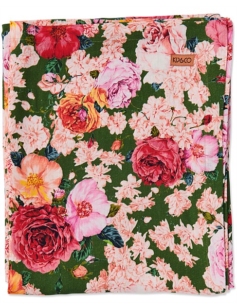 Rose Garden Large Linen Tablecloth