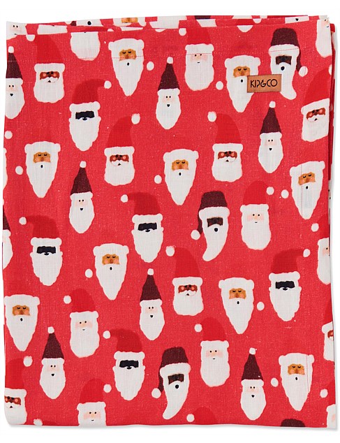 HoHoHo Red Linen Tablecloth One Size