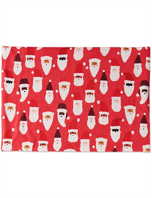 HoHoHo Red Linen 4 Pieces Placemat Set One Size