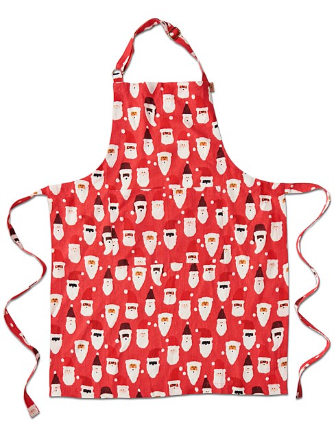 HoHoHo Red Linen Apron One Size