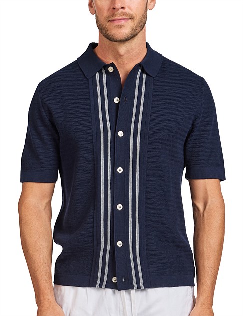 ROSS STRIPE KNIT POLO