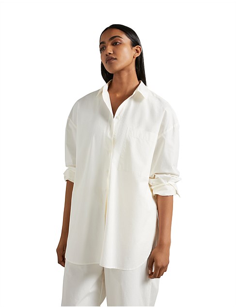 COTTON POPLIN LS SHIRT