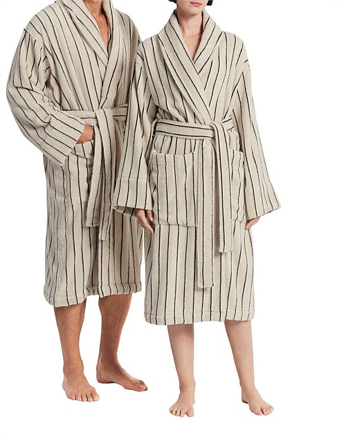 AVEN STRIPE DAD ROBE L/XL IN SKYLIGHT