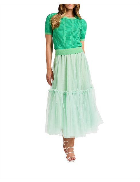 TULLE HEARTS MIDI SKIRT