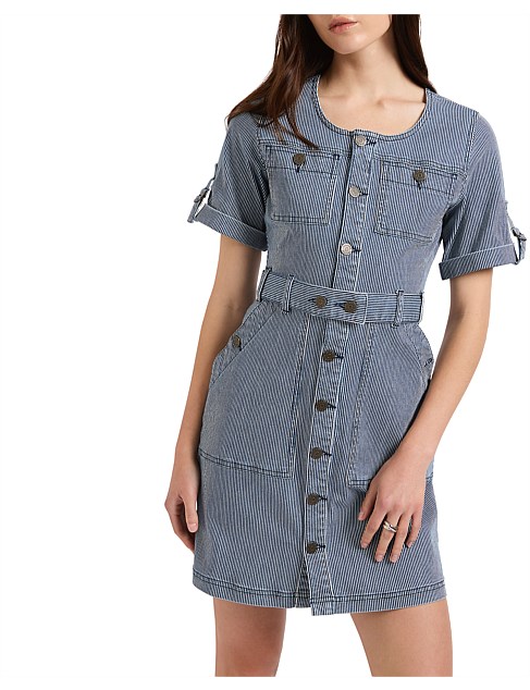 NIGHTINGALE STRIPE DENIM DRESS