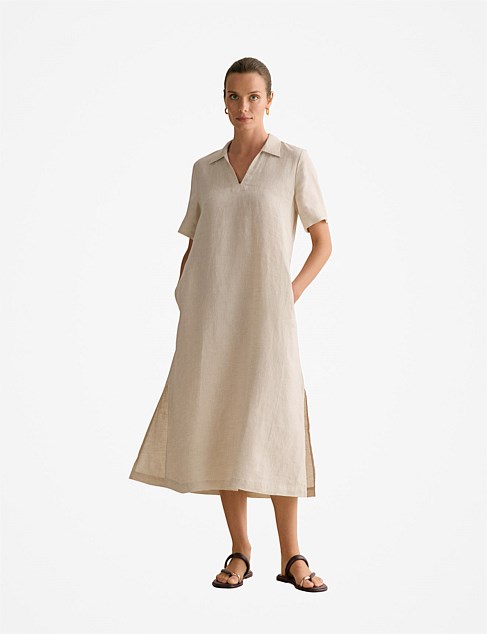 Yarn Dyed Linen Shift Dress