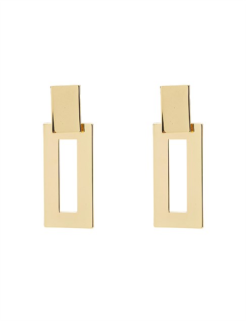 SLICK RECTANGLE FEATURE EARRINGS