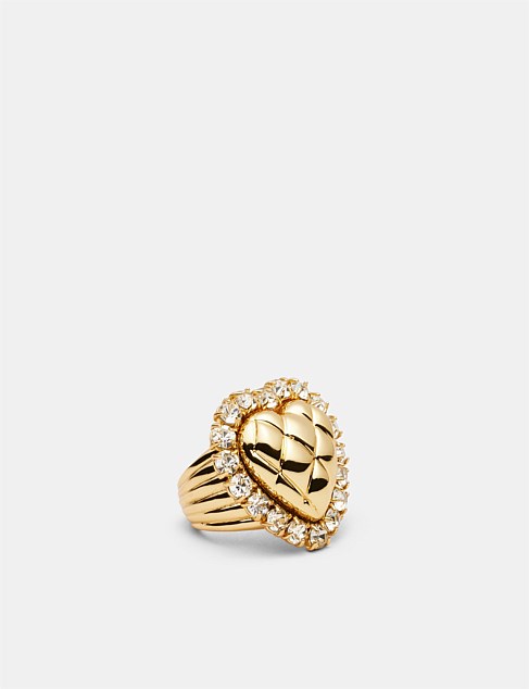 Elle Ferguson Paris Quilted Heart Cocktail Ring