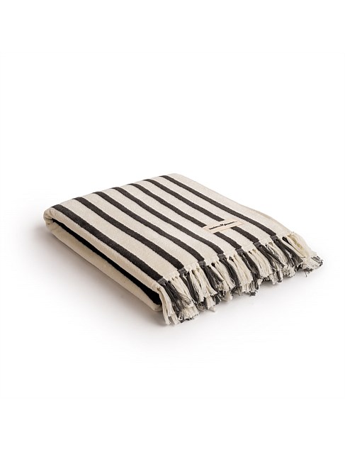 BEACH TOWEL - MONACO BLACK STRIPE