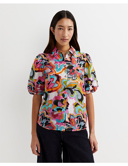 FIOLA LONG SLEEVE COTTON SILK SHIRT