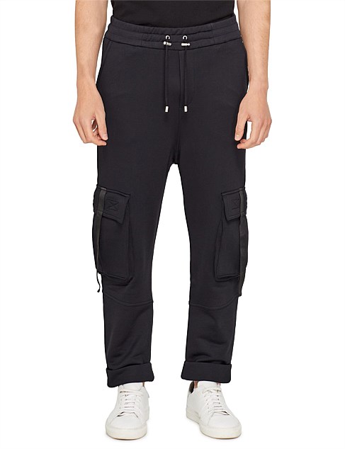 SILVER BALMAIN VINTAGE CARGO SWEATPANTS