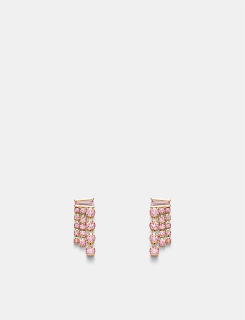 Crystalline Mini Fringe Stud Earrings