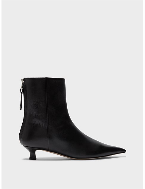 ZOE CALF LEATHER BLACK ANKLE BOOT