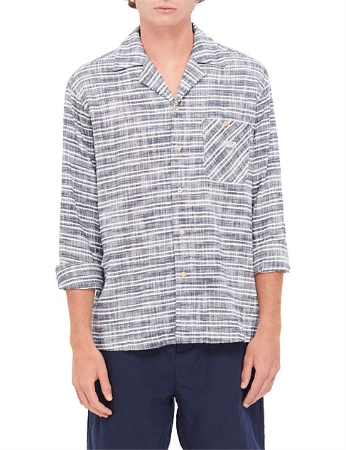 Structured Basket-Woven Stripe Shirt