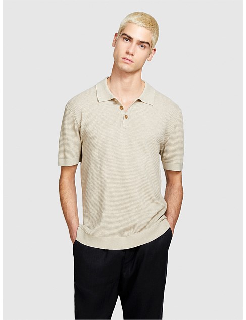 WAFFLE POLO SHIRT