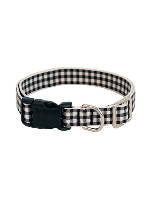 Farmhouse Check Dog Collar Medium