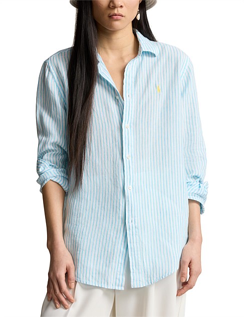 RELAXED FIT STRIPED LINEN SHIRT