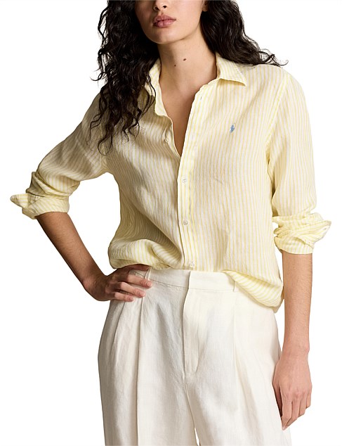 RELAXED FIT STRIPED LINEN SHIRT