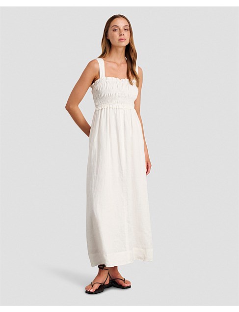 SHIRRED MAXI DRESS