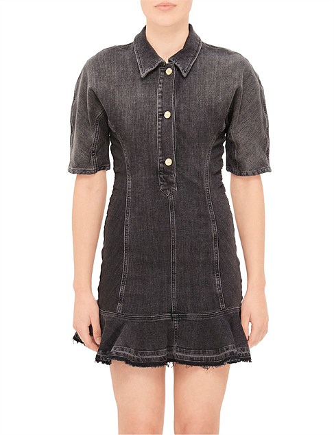 Tint Edge Collared Denim Mini Dress