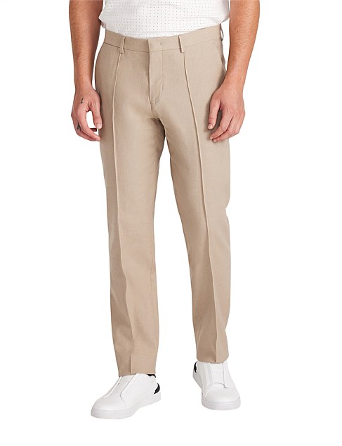 LINEN COTTON CREPE SUIT PANTS