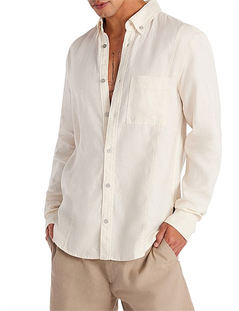 WASHED LINEN BUTTON DOWN SHIRT