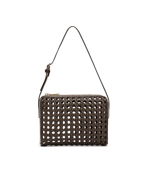 LEATHER WOVEN SHOULDER BAG