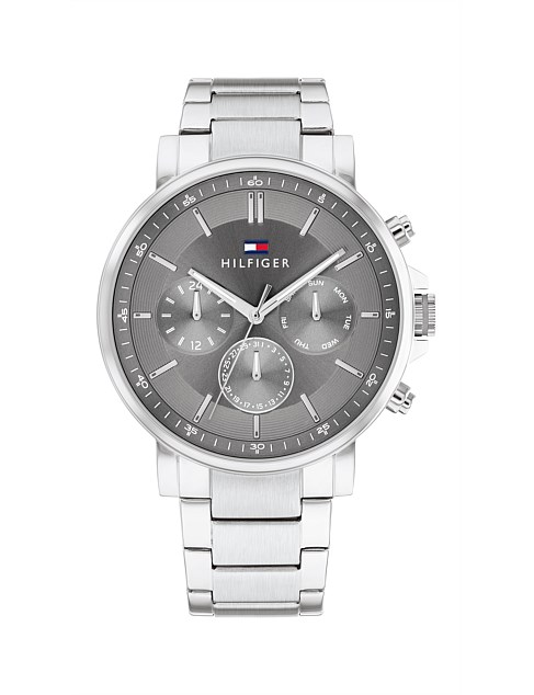 TYSON STAINLESS STEEL GREY DIAL WATCH