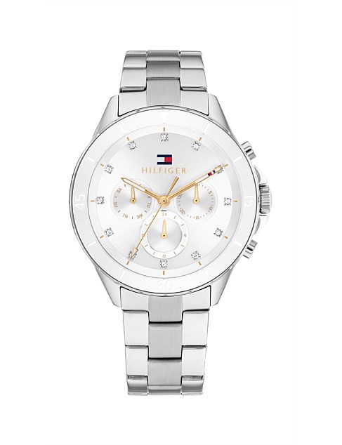 MELLIE STAINLESS STEEL SILVER DIAL WATCH